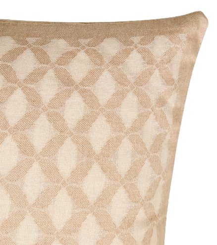 Funda de cojín de algodón deshilado. Blanco Aminari biege 40x40