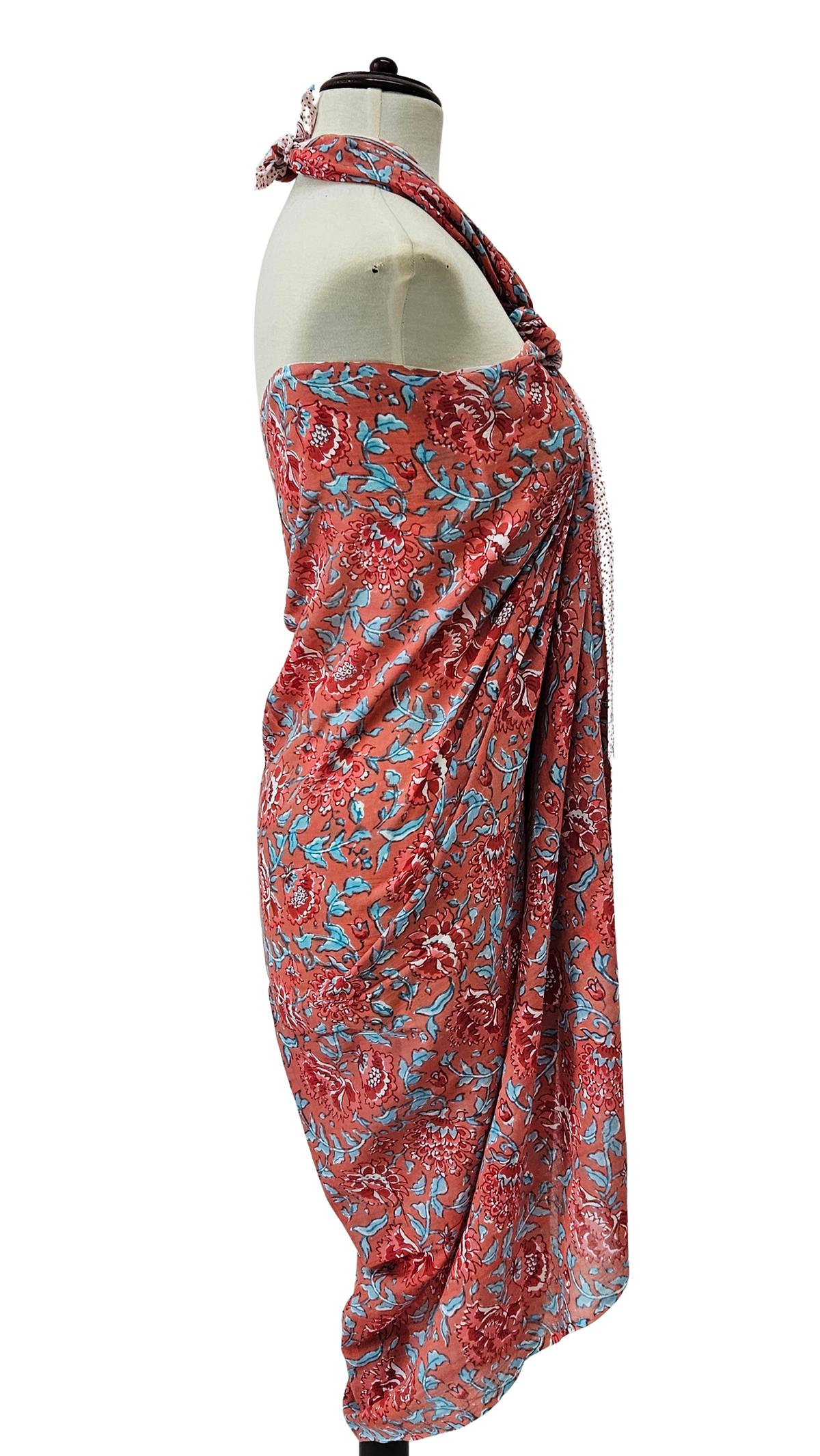 Pareo de algodón estampado a mano. Aruna