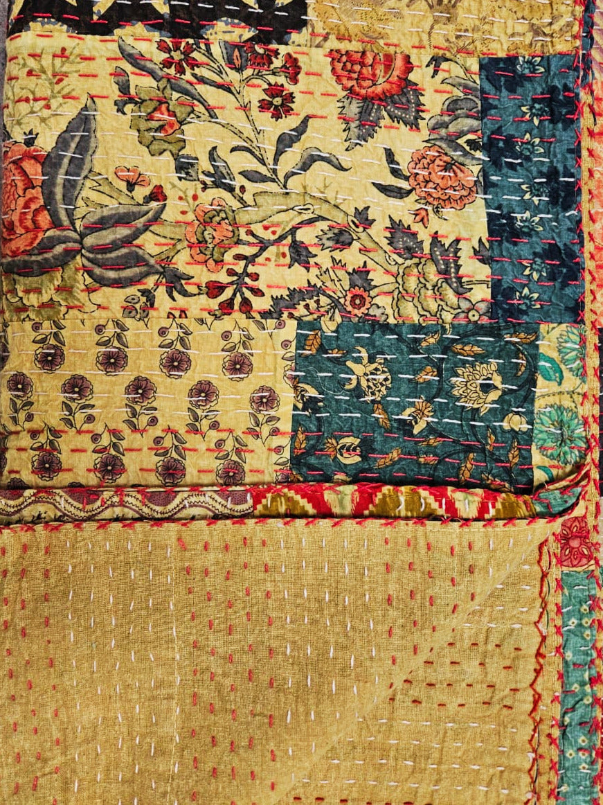Colcha de algodón patchwork stonewash King