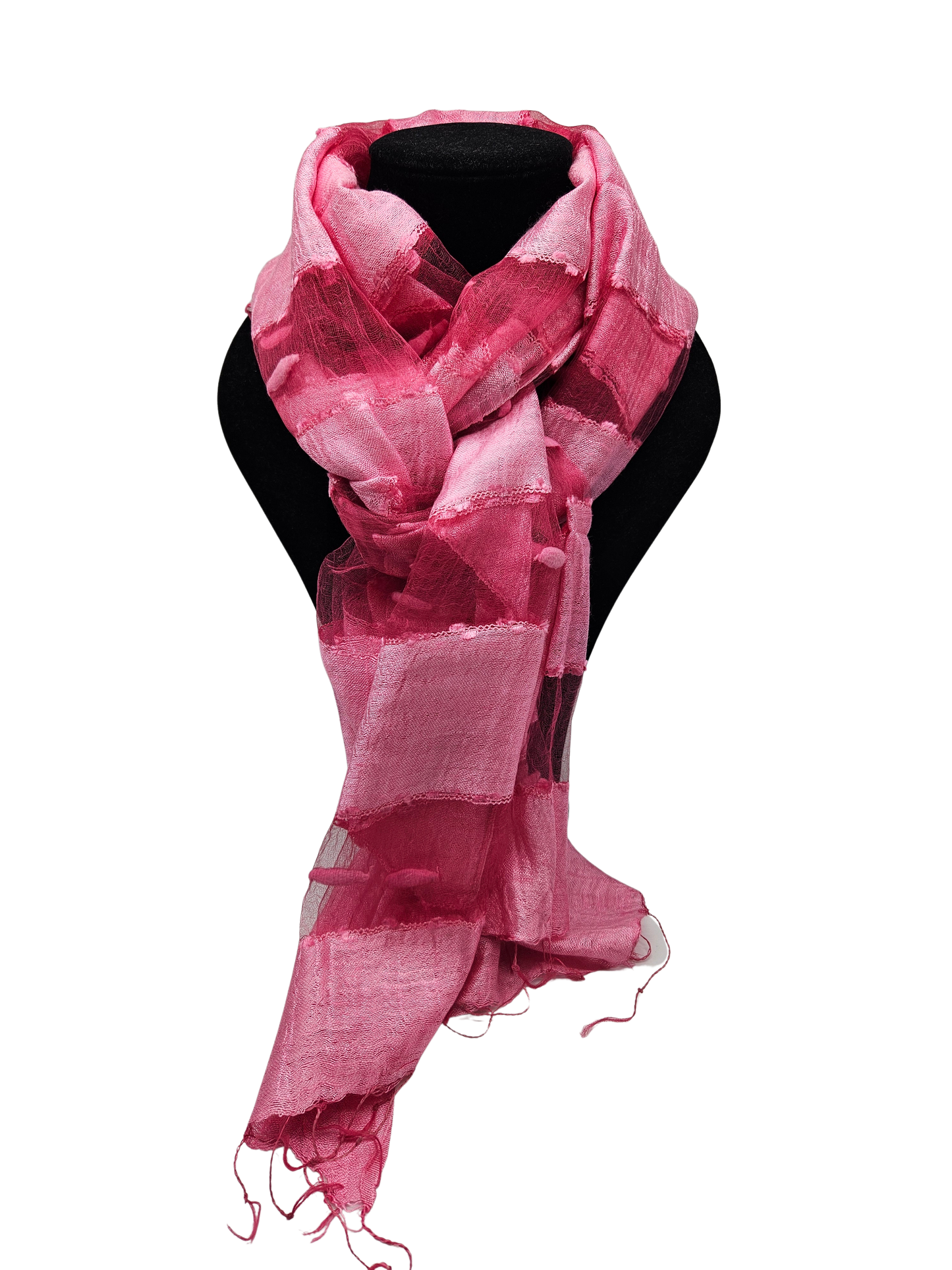 Mascada de seda cruda. Rosa