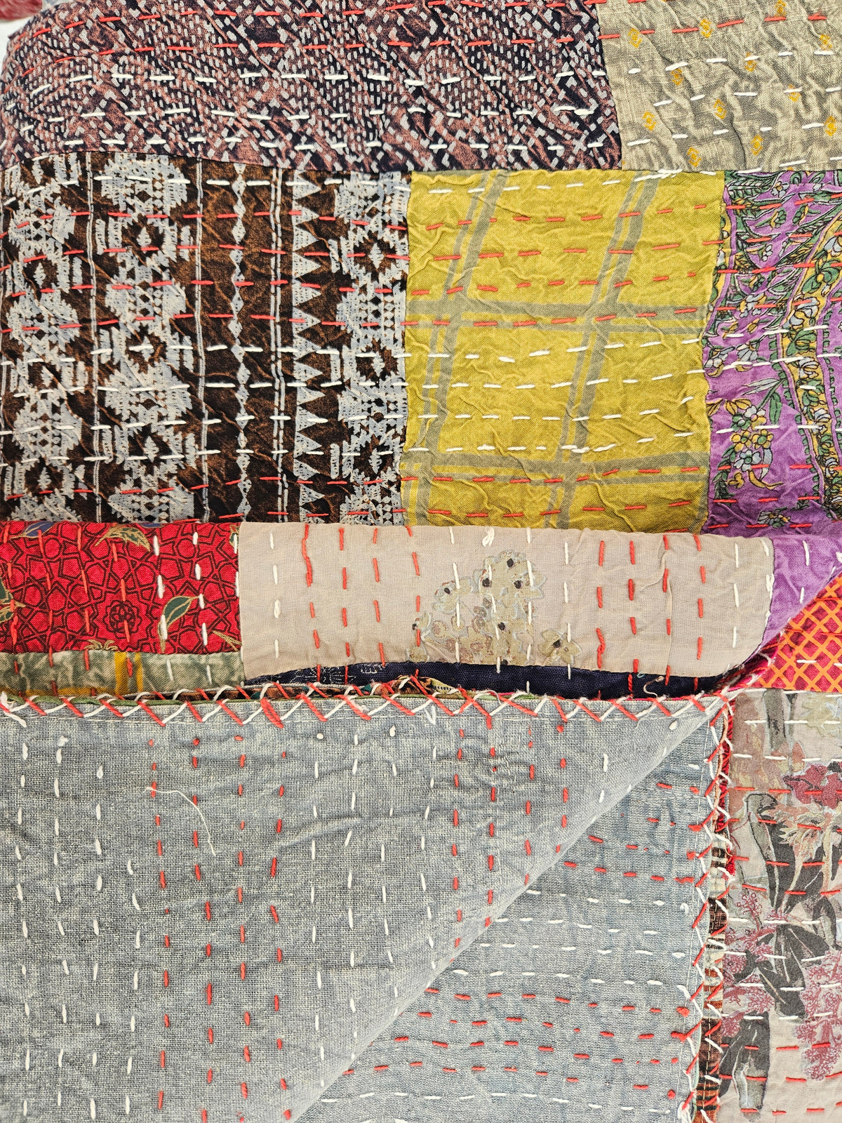 Colcha de algodón patchwork stonewash Mat/Queen