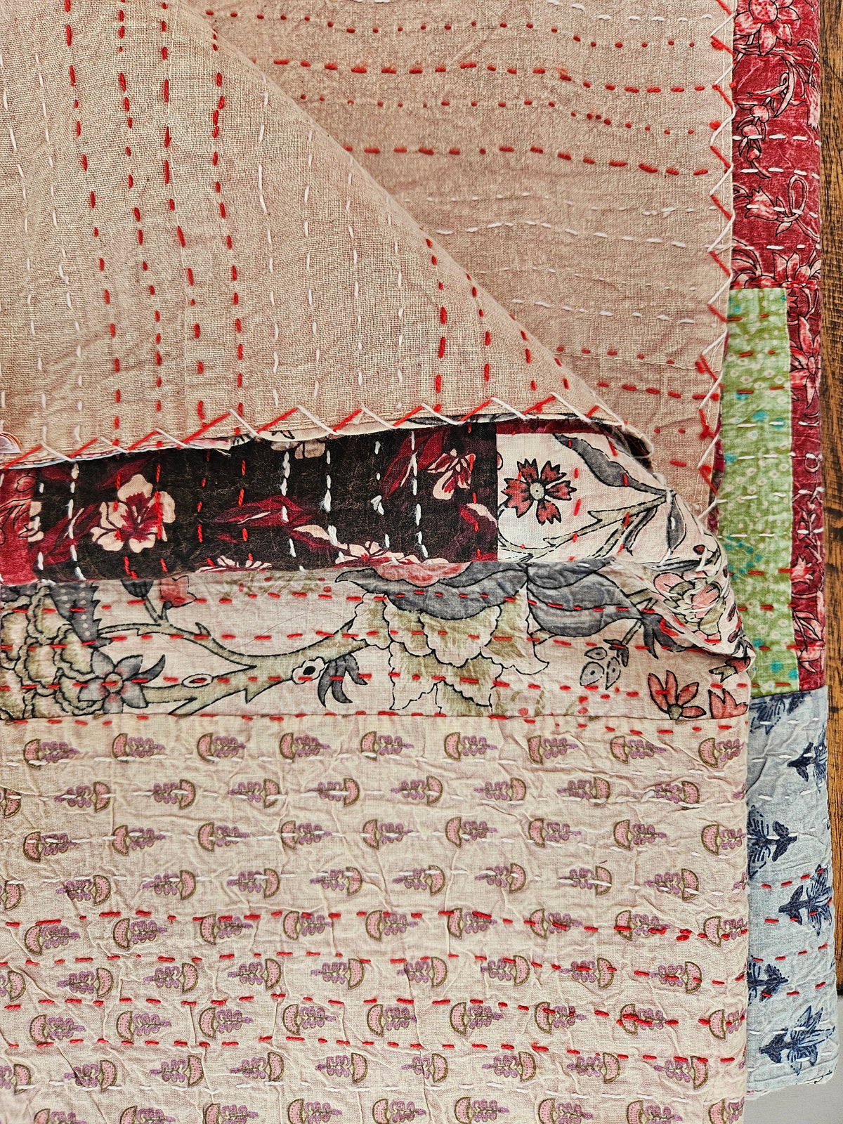 Colcha de algodón patchwork stonewash Mat/Queen