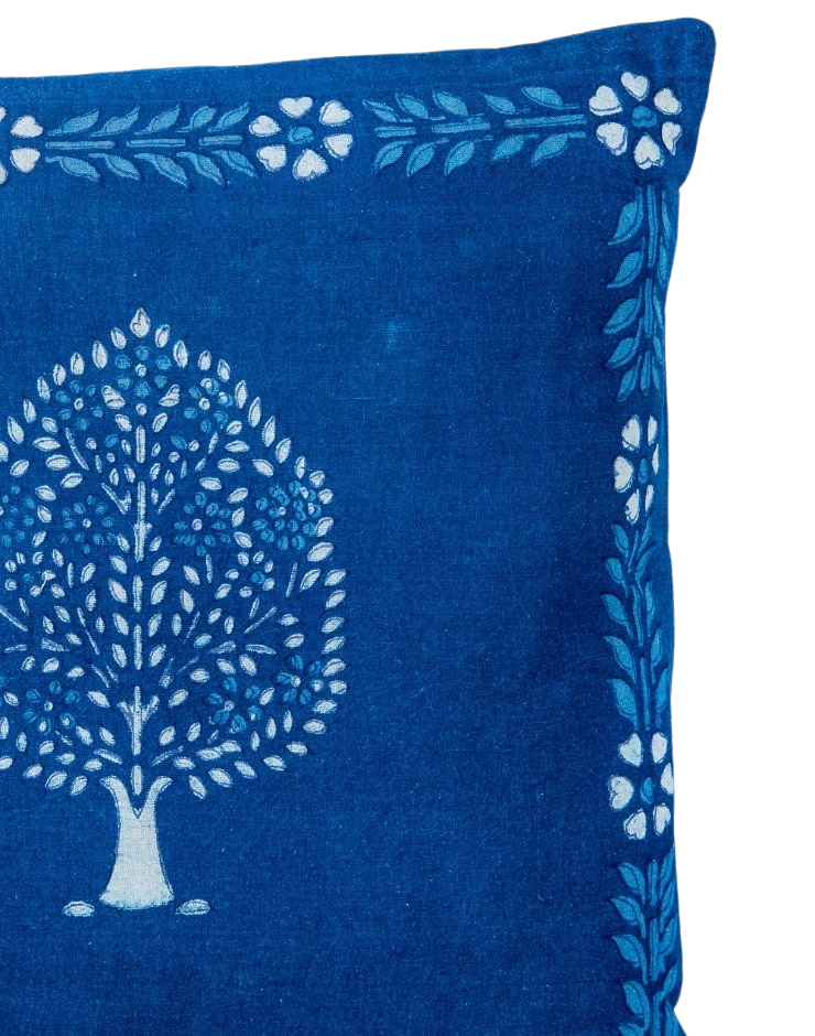 Funda de cojín. Azul índigo natural Rathik 40x40