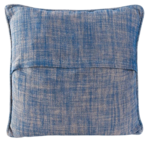 Funda de cojín de algodón tejida en telar. Beige/azul a rayas Saib 40x40